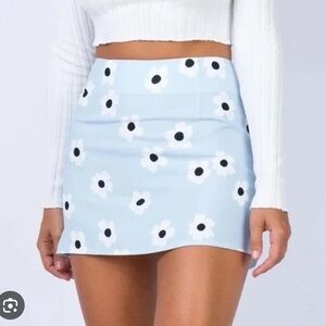 Princess Polly Shelly mini skirt blue 4 new